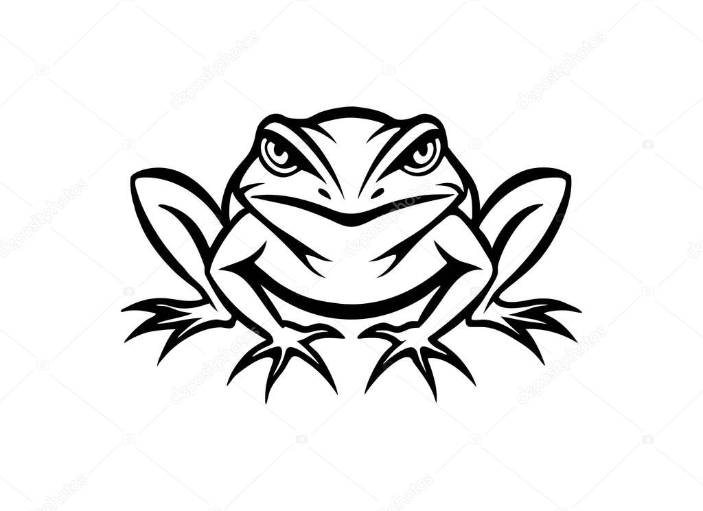 Black and White Frog Vector Illustration