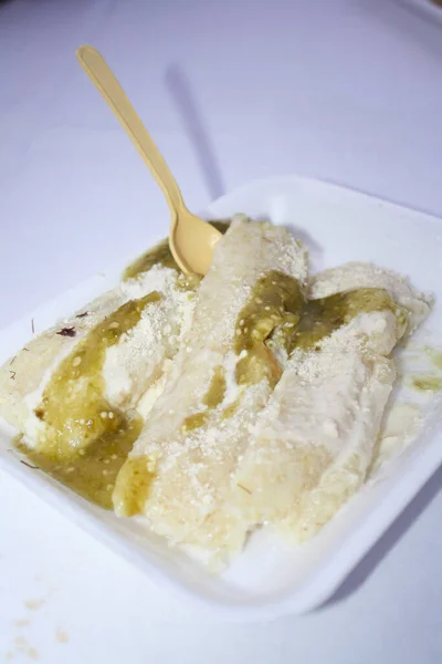 Meksika Mısırlı Tamale Lezzetli Meksika Yemekleri, Yakın çekim, Michoacan Meksika 'dan Uchepos