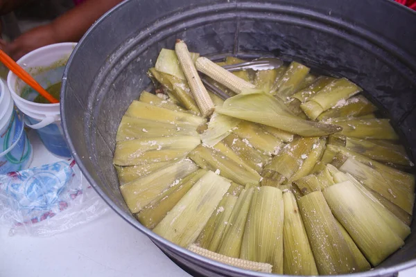 Meksika Mısırlı Tamale Lezzetli Meksika Yemekleri, Yakın çekim, Michoacan Meksika 'dan Uchepos