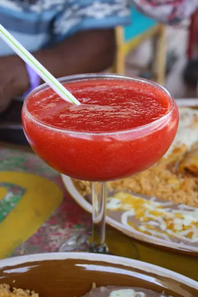 Kırmızı Kokteyl Margarita 'nın Yakın Çekimi