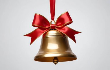 christmas bell on white background clipart