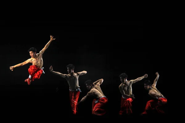 stock image Chinese Kung Fu Art in Jakarta Indonesia. Shot under several lights to get the effect of movements. Date taken 27 May 2012