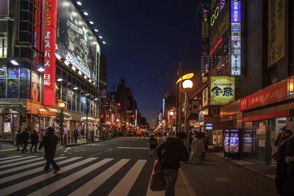 Tokio Drukke Hoofdstad Van Japan Mengt Ultramoderne Traditionele Van Neonverlichte Rechtenvrije Stockafbeeldingen