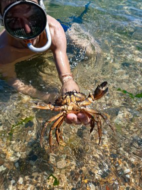 Odessa 'da yaz mevsimi. Tatilde. Temiz su ve sıcak kum..