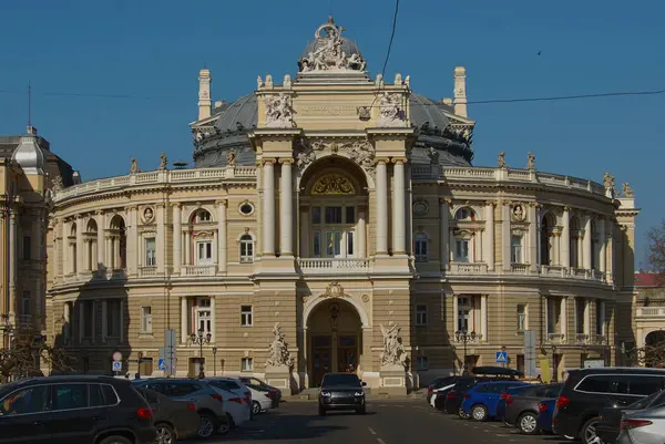 Odessa National Academic Opera and Ballet Theater. The theater was built in 1809 and took 5 years to build. By tragic accident, it burned to the ground in 1873. The new building was built in 1887 in the Viennese Baroque style.