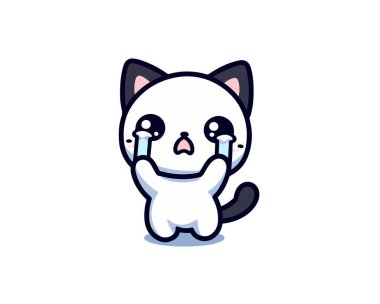 şirin kedi kawaii stil vektör çizim tasarım