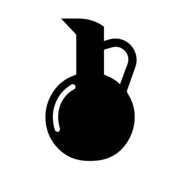 Siyah renkli beyaz arka plan basit şişe veya kavanoz düz illüstrasyonlu siluet vektör simgesi