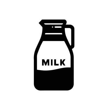 Siyah renkli beyaz arka plan basit şişe veya kavanoz düz illüstrasyonlu siluet vektör simgesi