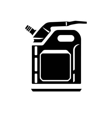 Siyah renkli beyaz arka plan basit şişe veya kavanoz düz illüstrasyonlu siluet vektör simgesi