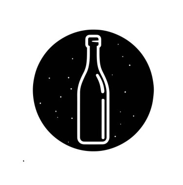 Siyah renkli beyaz arka plan basit şişe veya kavanoz düz illüstrasyonlu siluet vektör simgesi