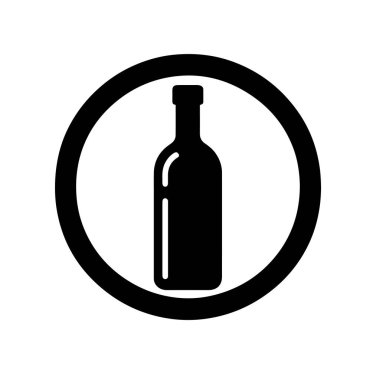 Siyah renkli beyaz arka plan basit şişe veya kavanoz düz illüstrasyonlu siluet vektör simgesi
