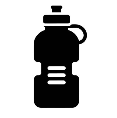 Siyah renkli beyaz arka plan basit şişe veya kavanoz düz illüstrasyonlu siluet vektör simgesi
