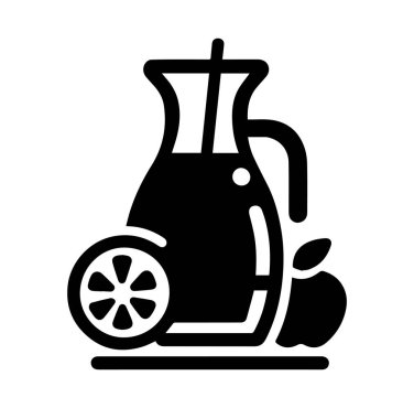 Siyah renkli beyaz arka plan basit şişe veya kavanoz düz illüstrasyonlu siluet vektör simgesi