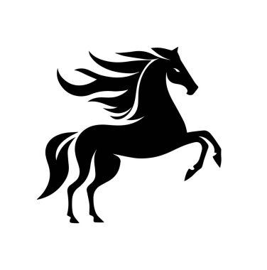 Siluet Siyah At vektör simgesi