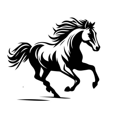 Siluet Siyah At vektör simgesi