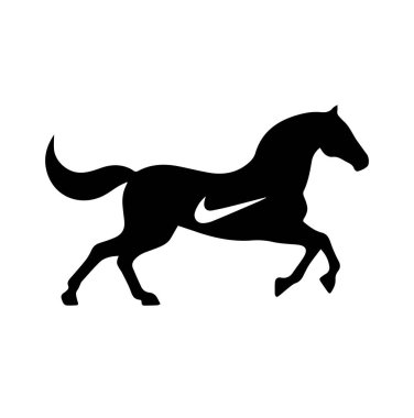 Siluet Siyah At vektör simgesi