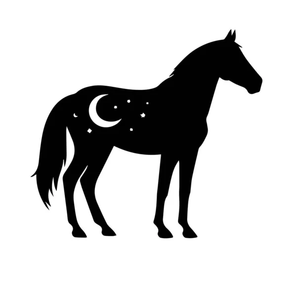 Siluet Siyah At vektör simgesi