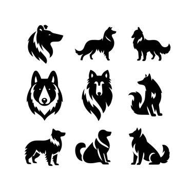 Siluet Katı Vektör Köpek Seti, Köpekler, Köpekler, Köpekler, Köpekler, Köpekler, Köpekler, Köpekler, Köpekler, Köpekler,.