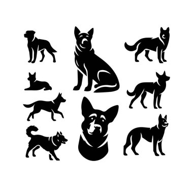 Siluet Katı Vektör Köpek Seti, Köpekler, Köpekler, Köpekler, Köpekler, Köpekler, Köpekler, Köpekler, Köpekler, Köpekler,.