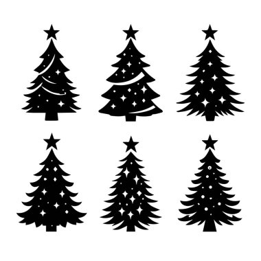 Siluet Katı Vektör Simgesi Noel ağacı, Noel ağacı, firavun ağacı, tannenbaum, Evergreen, kozalak ağacı, çam ağacı, bayram ağacı, şenlik ağacı, dekore edilmiş ağaç, mevsimlik ağaç