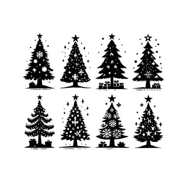 Siluet Katı Vektör Simgesi Noel ağacı, Noel ağacı, firavun ağacı, tannenbaum, Evergreen, kozalak ağacı, çam ağacı, bayram ağacı, şenlik ağacı, dekore edilmiş ağaç, mevsimlik ağaç