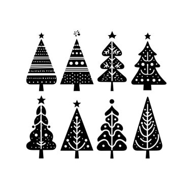 Siluet Katı Vektör Simgesi Noel ağacı, Noel ağacı, firavun ağacı, tannenbaum, Evergreen, kozalak ağacı, çam ağacı, bayram ağacı, şenlik ağacı, dekore edilmiş ağaç, mevsimlik ağaç