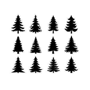 Siluet Katı Vektör Simgesi Noel ağacı, Noel ağacı, firavun ağacı, tannenbaum, Evergreen, kozalak ağacı, çam ağacı, bayram ağacı, şenlik ağacı, dekore edilmiş ağaç, mevsimlik ağaç