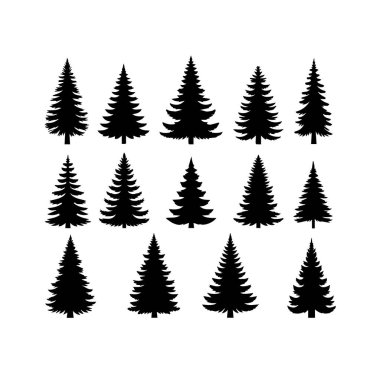 Siluet Katı Vektör Simgesi Noel ağacı, Noel ağacı, firavun ağacı, tannenbaum, Evergreen, kozalak ağacı, çam ağacı, bayram ağacı, şenlik ağacı, dekore edilmiş ağaç, mevsimlik ağaç