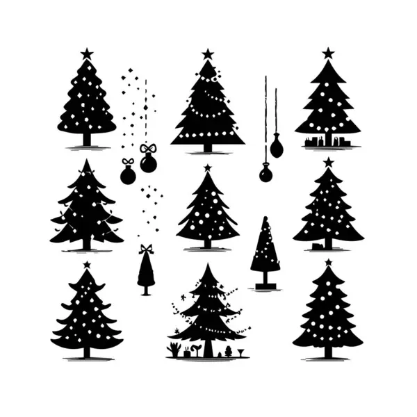 Siluet Katı Vektör Simgesi Noel ağacı, Noel ağacı, firavun ağacı, tannenbaum, Evergreen, kozalak ağacı, çam ağacı, bayram ağacı, şenlik ağacı, dekore edilmiş ağaç, mevsimlik ağaç
