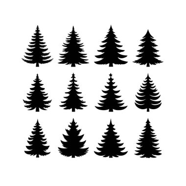 Siluet Katı Vektör Simgesi Noel ağacı, Noel ağacı, firavun ağacı, tannenbaum, Evergreen, kozalak ağacı, çam ağacı, bayram ağacı, şenlik ağacı, dekore edilmiş ağaç, mevsimlik ağaç