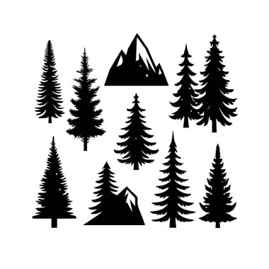 Siluet Katı Vektör Simgesi Noel Ağacı, Noel ağacı, Noel, Firavun, Tannenbaum, Evergreen, Conifer, Pine, Holiday, Şenlikli, Süslü, Mevsimlik Ağaç.