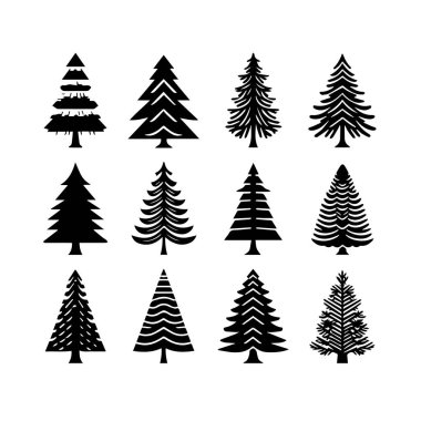 Siluet Katı Vektör Simgesi Noel Ağacı, Noel ağacı, Noel, Firavun, Tannenbaum, Evergreen, Conifer, Pine, Holiday, Şenlikli, Süslü, Mevsimlik Ağaç.