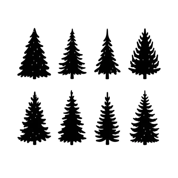 Siluet Katı Vektör Simgesi Noel ağacı, Noel ağacı, firavun ağacı, tannenbaum, Evergreen, kozalak ağacı, çam ağacı, bayram ağacı, şenlik ağacı, dekore edilmiş ağaç, mevsimlik ağaç