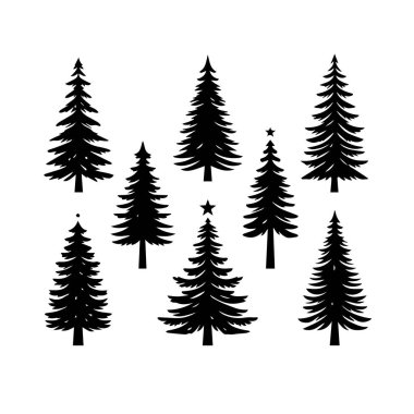 Siluet Katı Vektör Simgesi Noel Ağacı, Noel ağacı, Noel, Firavun, Tannenbaum, Evergreen, Conifer, Pine, Holiday, Şenlikli, Süslü, Mevsimlik Ağaç.