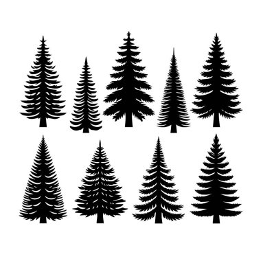 Siluet Katı Vektör Simgesi Noel Ağacı, Noel ağacı, Noel, Firavun, Tannenbaum, Evergreen, Conifer, Pine, Holiday, Şenlikli, Süslü, Mevsimlik Ağaç.