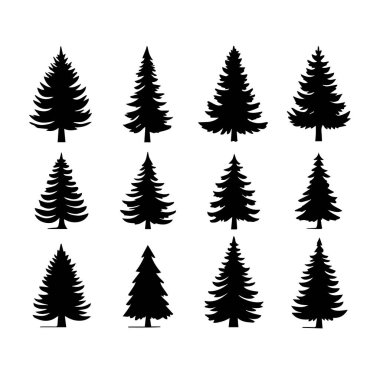 Siluet Katı Vektör Simgesi Noel Ağacı, Noel ağacı, Noel, Firavun, Tannenbaum, Evergreen, Conifer, Pine, Holiday, Şenlikli, Süslü, Mevsimlik Ağaç.