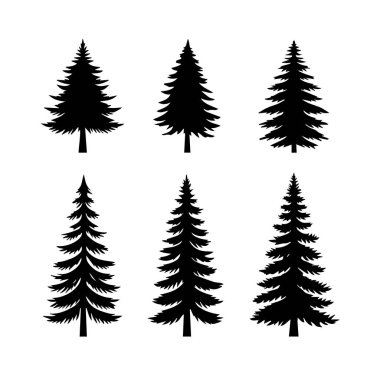 Siluet Katı Vektör Simgesi Noel Ağacı, Noel ağacı, Noel, Firavun, Tannenbaum, Evergreen, Conifer, Pine, Holiday, Şenlikli, Süslü, Mevsimlik Ağaç.