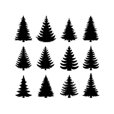 Siluet Katı Vektör Simgesi Noel Ağacı, Noel ağacı, Noel, Firavun, Tannenbaum, Evergreen, Conifer, Pine, Holiday, Şenlikli, Süslü, Mevsimlik Ağaç.