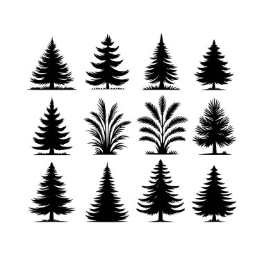 Siluet Katı Vektör Simgesi Noel Ağacı, Noel ağacı, Noel, Firavun, Tannenbaum, Evergreen, Conifer, Pine, Holiday, Şenlikli, Süslü, Mevsimlik Ağaç.