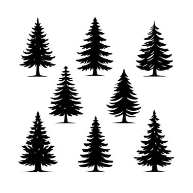 Siluet Katı Vektör Simgesi Noel Ağacı, Noel ağacı, Noel, Firavun, Tannenbaum, Evergreen, Conifer, Pine, Holiday, Şenlikli, Süslü, Mevsimlik Ağaç.