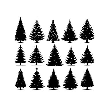 Siluet Katı Vektör Simgesi Noel Ağacı, Noel ağacı, Noel, Firavun, Tannenbaum, Evergreen, Conifer, Pine, Holiday, Şenlikli, Süslü, Mevsimlik Ağaç.