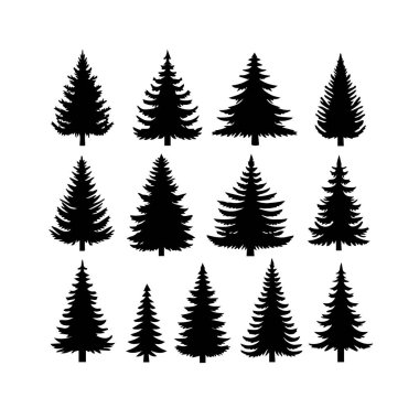 Siluet Katı Vektör Simgesi Noel Ağacı, Noel ağacı, Noel, Firavun, Tannenbaum, Evergreen, Conifer, Pine, Holiday, Şenlikli, Süslü, Mevsimlik Ağaç.