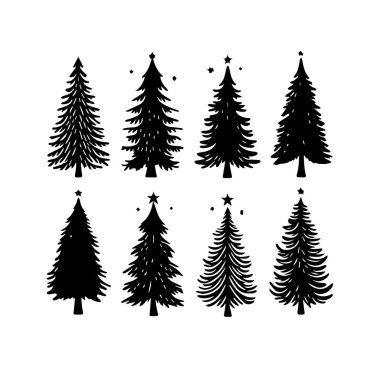 Siluet Katı Vektör Simgesi Noel Ağacı, Noel ağacı, Noel, Firavun, Tannenbaum, Evergreen, Conifer, Pine, Holiday, Şenlikli, Süslü, Mevsimlik Ağaç.