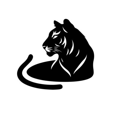 Kaplanın Basit Silüet Vektör Tasarımı