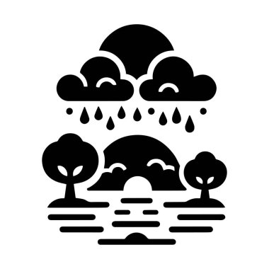 Siluet düz bulutlar kümesi gökyüzü elemanları vektör illüstrasyonu.