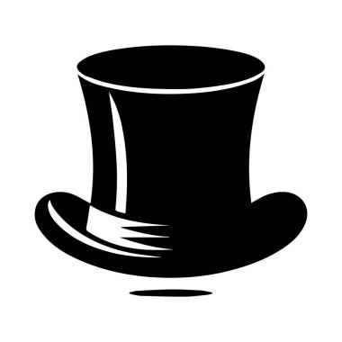 Üst şapka simgesi beyaz arkaplan silueti düzenlenebilir vektöründe izole edildi