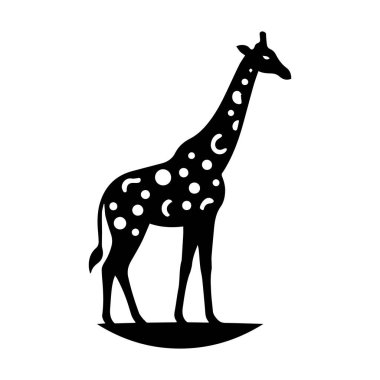 Zürafa, Camelopard, zürafa, siluet, düzenlenebilir vektör çizimi beyaz arkaplan üzerinde izole