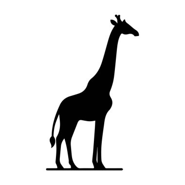 Zürafa, Camelopard, zürafa, siluet, düzenlenebilir vektör çizimi beyaz arkaplan üzerinde izole