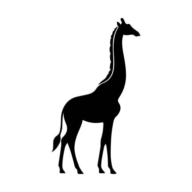 Zürafa, Camelopard, zürafa, siluet, düzenlenebilir vektör çizimi beyaz arkaplan üzerinde izole