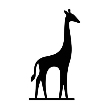 Zürafa, Camelopard, zürafa, siluet, düzenlenebilir vektör çizimi beyaz arkaplan üzerinde izole
